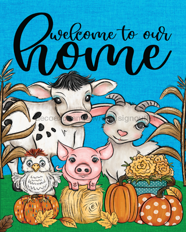 Farm Sign, Animal Sign, Welcome Sign, DCO-00574, Sign For Wreath, 8x10